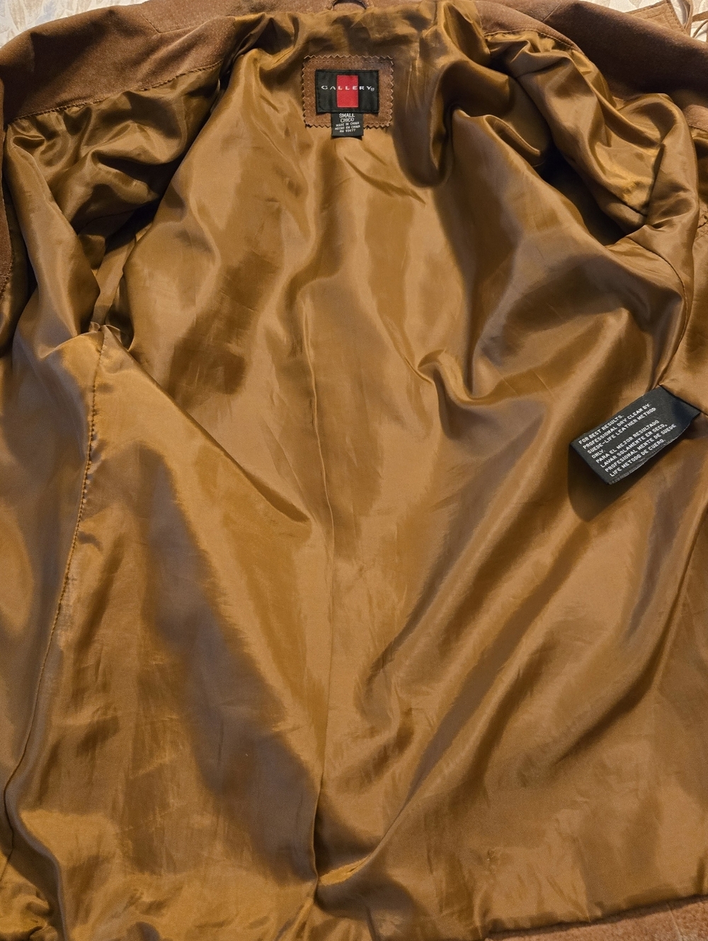 Gallery Vintage Womens Brown Suede Jacket With Fringe Small - Picture 8 of 15
